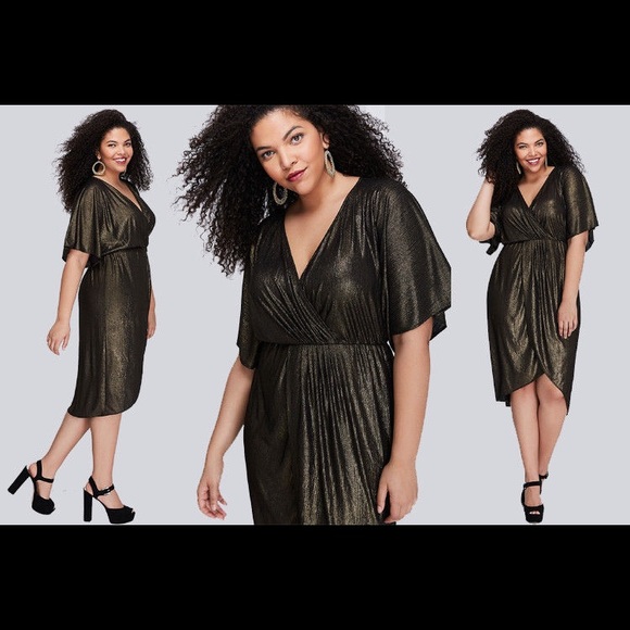 lane bryant gold dress
